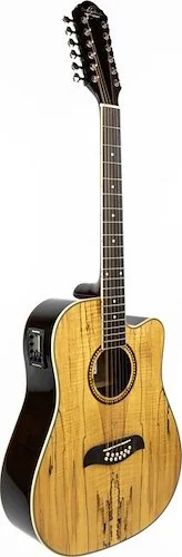 Oscar Schmidt OD312CE 12-String Acoustic-Electric Guitar Spalted Maple
