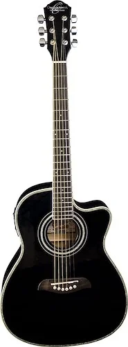 Oscar Schmidt OG1CEB-A 3/4 Dreadnought Cutaway Acoustic Electric Guitar . Black