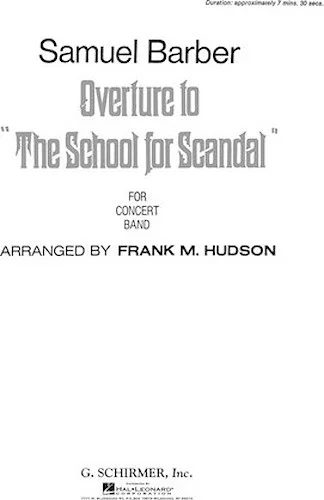 Overture To School For Scandal Score *parts Avail On Rental*