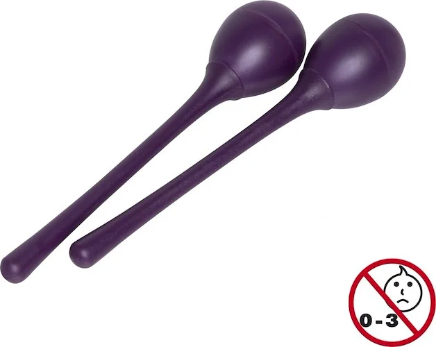 Pair of long handled plastic egg maracas