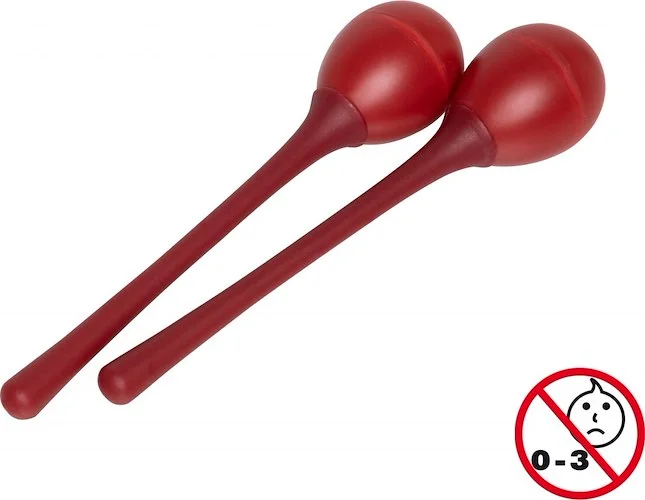 Pair of long handled plastic egg maracas