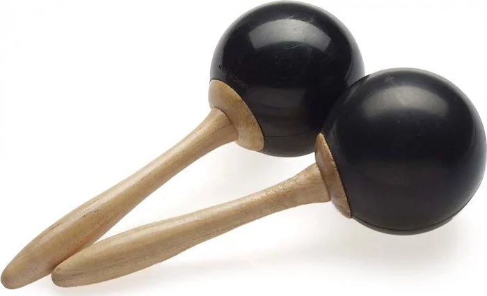 Pair of traditional fibre maracas, black