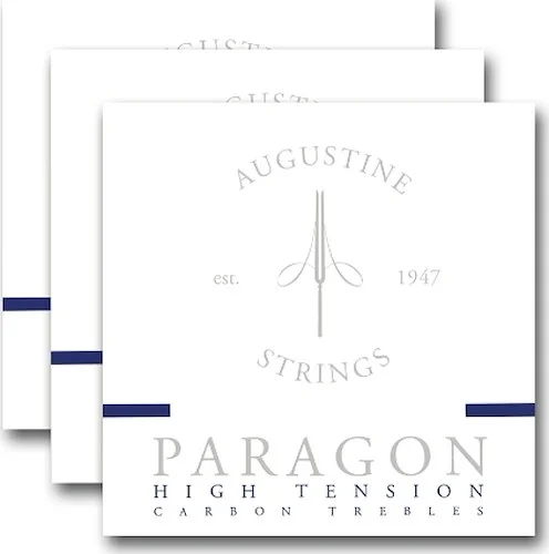 Paragon/Blue - High Tension Carbon Treble Guitar Strings (3-Pack of 6-String Sets)