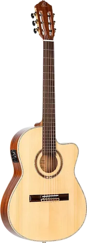 Performer Series Solid Top Thinline Crossover Acoustic-Electric Nylon Classical Guitar w/ Bag