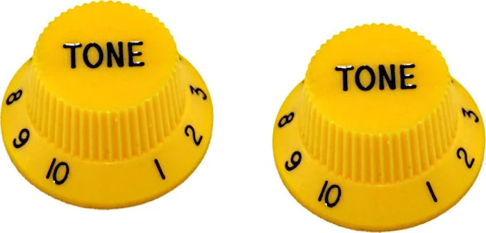 PK-0153 Set of 2 Plastic Tone Knobs for Stratocaster®<br>Yellow, Pack of 2