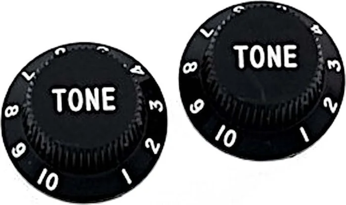 PK-0153 Set of 2 Plastic Tone Knobs for Stratocaster®<br>Black, Pack of 2