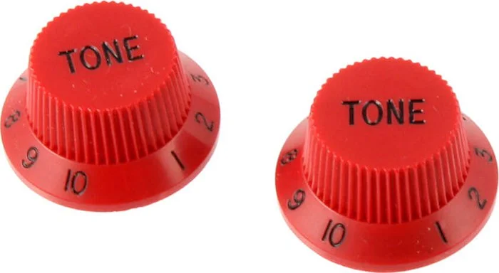 PK-0153 Set of 2 Plastic Tone Knobs for Stratocaster®<br>Red, Pack of 2