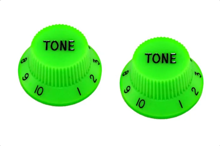 PK-0153 Set of 2 Plastic Tone Knobs for Stratocaster®<br>Green, Pack of 2