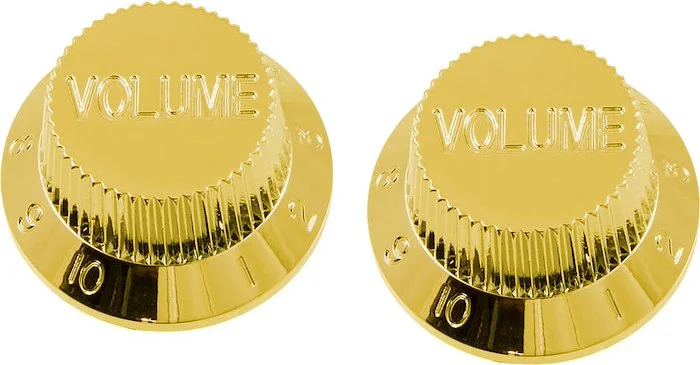 PK-0154 Set of 2 Plastic Volume Knobs for Stratocaster®<br>Gold plated plastic, Pack of 2