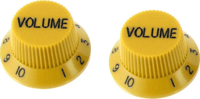 PK-0154 Set of 2 Plastic Volume Knobs for Stratocaster®<br>Yellow, Pack of 2