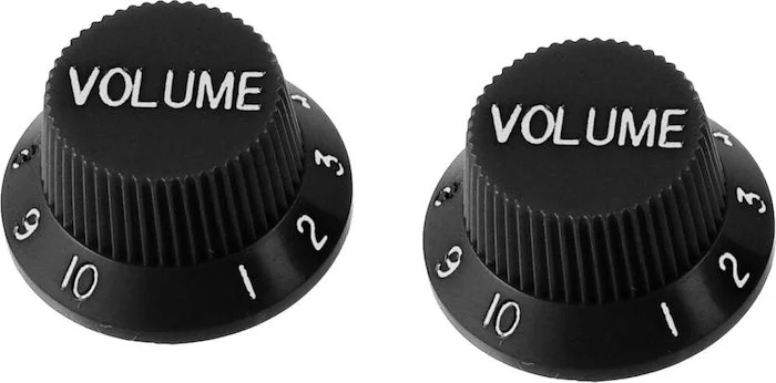 PK-0154 Set of 2 Plastic Volume Knobs for Stratocaster®<br>Black, Pack of 2