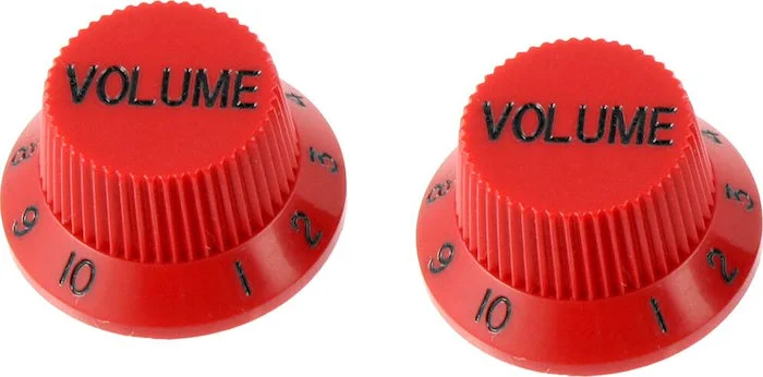 PK-0154 Set of 2 Plastic Volume Knobs for Stratocaster®<br>Red, Pack of 2