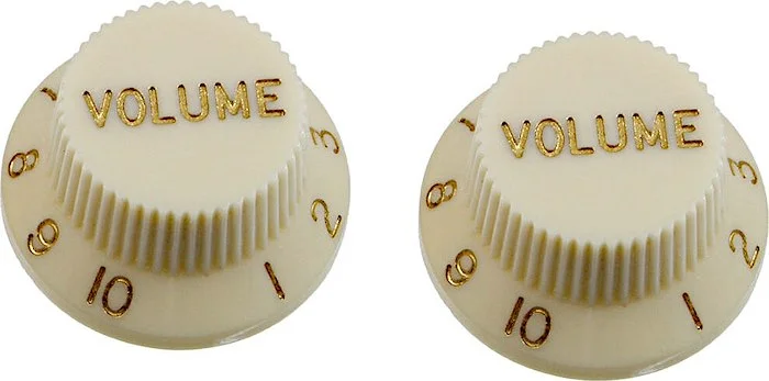 PK-0154 Set of 2 Plastic Volume Knobs for Stratocaster®<br>Parchment, Pack of 2