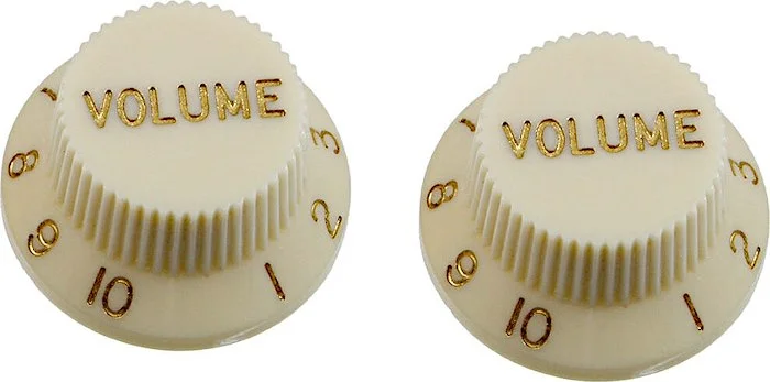 PK-0154 Set of 2 Plastic Volume Knobs for Stratocaster®<br>Parchment, Pack of 50