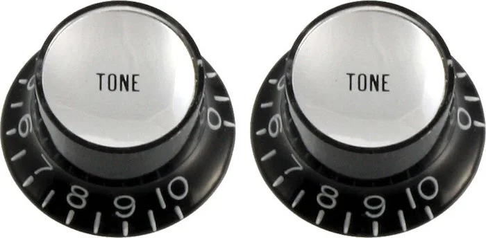 PK-0182 Set of 2 Tone Reflector Knobs<br>Black with Silver, Pack of 2