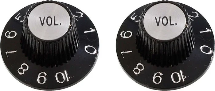 PK-3244-023 "Witch Hat" volume knobs (2) Black, fits USA split shaft pots<br>Black