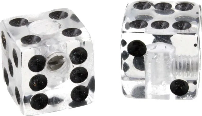 PK-3250 Set of 2 Unmatched Dice Knobs<br>Clear