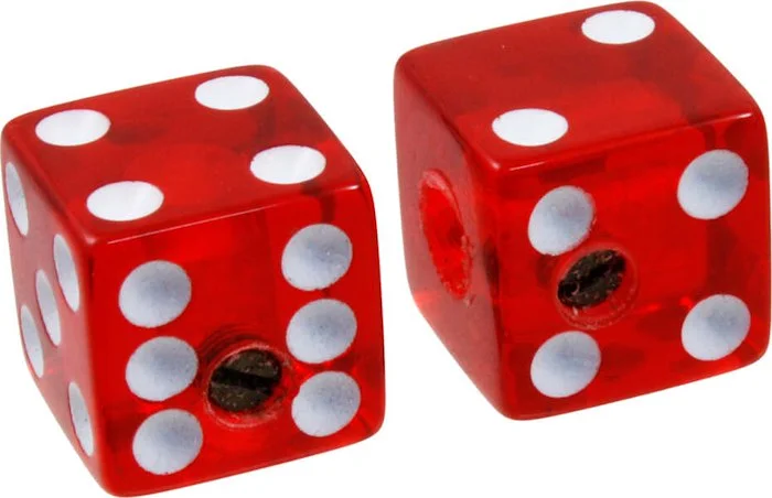 PK-3250 Set of 2 Unmatched Dice Knobs<br>Red Transparent