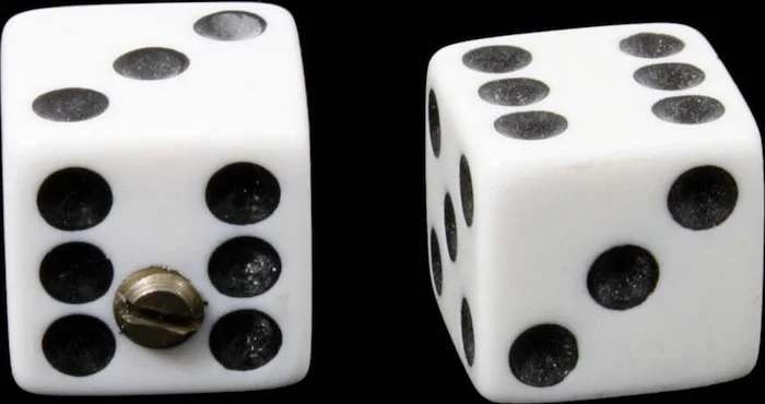 PK-3250 Set of 2 Unmatched Dice Knobs<br>White