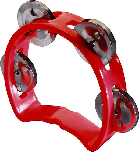 Plastic cutaway mini tambourine w/ 4 jingles