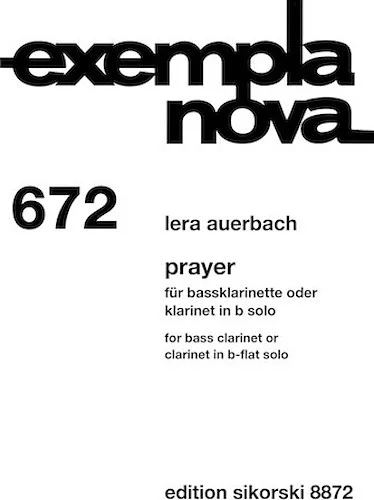 Prayer - for Bass Clarinet or Clarinet in B-flat Solo