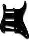 Primo Pickguard for Stratocaster, S-S-S Pickup Configuration<br>Black 3-Ply (B/W/B) .090