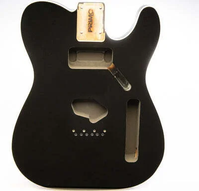 Primo Replacement Tele Body - Black Onyx w/ White Binding<br>