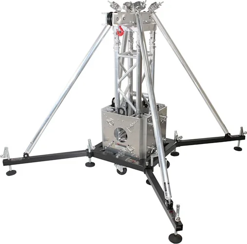 PRO Truss Tower Stage Lift System Package -Top Block | Hinges | Base | Outriggers and 3.28 Ft. 3 mm Ladder Truss Segment