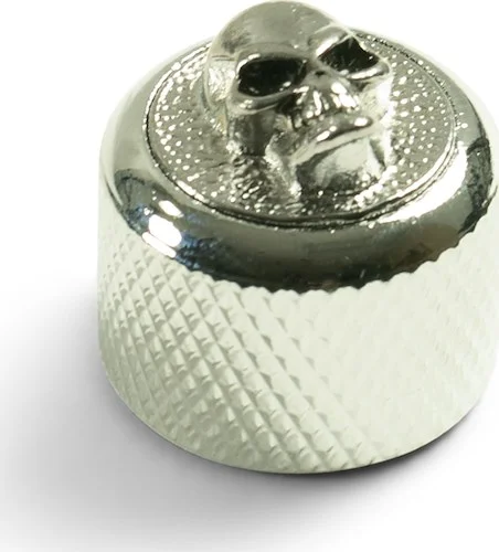 Q-Parts Knobs With Angry Skull Inlay - Dome Chrome