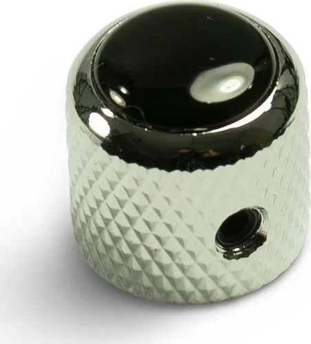 Q-Parts Knobs With Black Inlay - Mini Dome Chrome