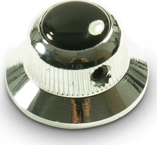 Q-Parts Knobs With Black Inlay - UFO Chrome