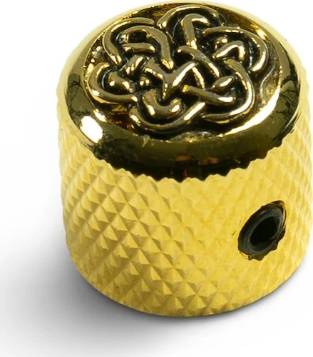 Q-Parts Knobs With Celtic Weave Inlay - Mini Dome Gold