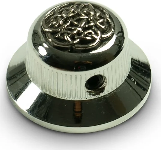 Q-Parts Knobs With Celtic Weave Inlay - UFO Chrome