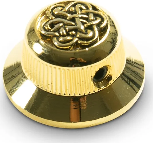 Q-Parts Knobs With Celtic Weave Inlay - UFO Gold