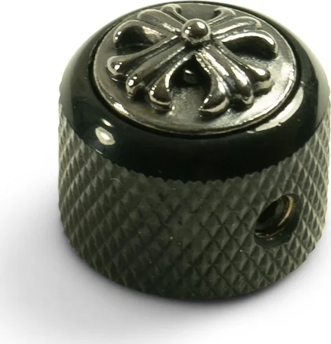 Q-Parts Knobs With Cross Inlay - Dome Black