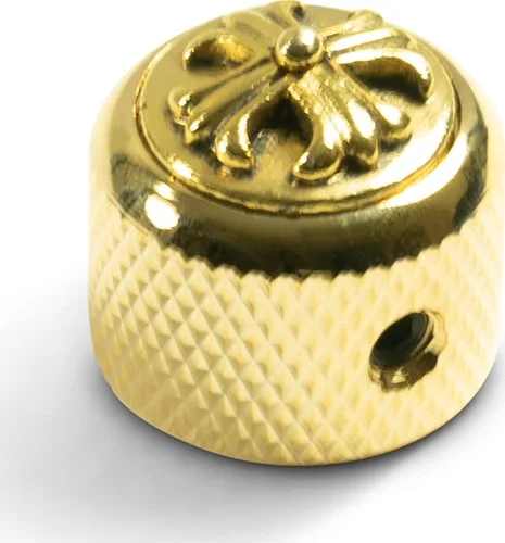 Q-Parts Knobs With Cross Inlay - Dome Gold