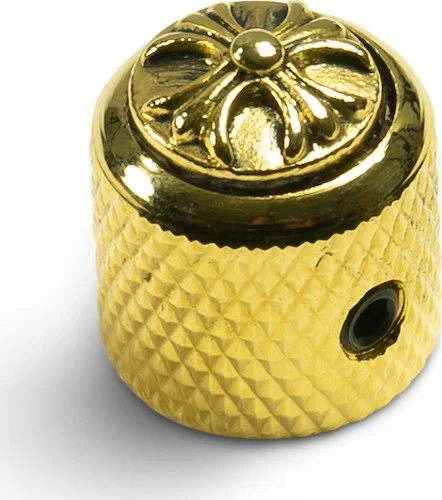 Q-Parts Knobs With Cross Inlay - Mini Dome Gold