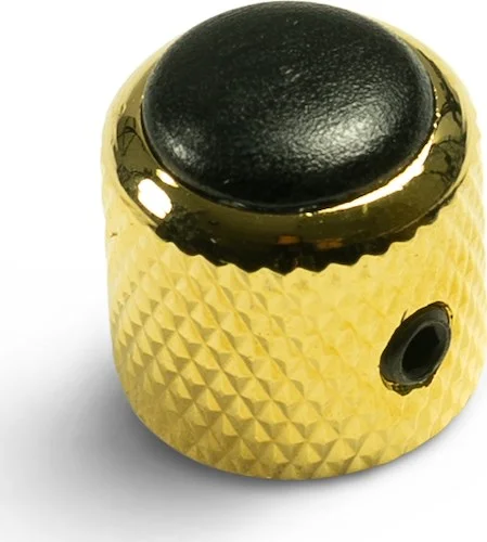 Q-Parts Knobs With Ebony Inlay - Mini Dome Gold