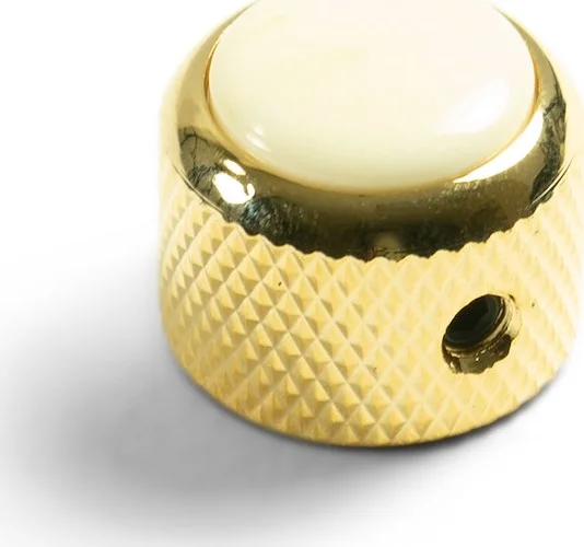 Q-Parts Knobs With Ivory Inlay - Dome Gold