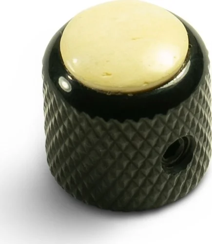 Q-Parts Knobs With Ivory Inlay - Mini Dome Black