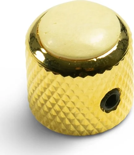 Q-Parts Knobs With Ivory Inlay - Mini Dome Gold