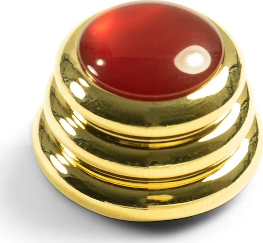 Q-Parts Knobs With Red Acrylic Pearl Inlay - Ringo Gold