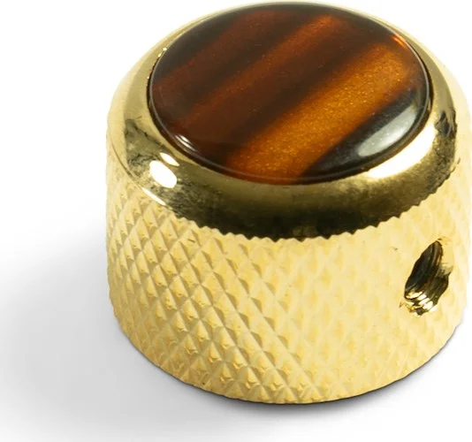 Q-Parts Knobs With Tortoise Inlay - Dome Gold