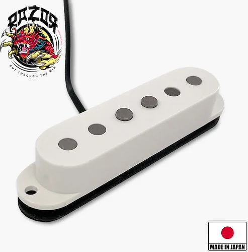 Razor® Hiho Hidden Gem Single-Space Stacked Humbucking Pickup For Stratocaster® - White<br>