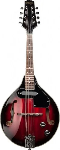Redburst acoustic-electric bluegrass mandolin with nato top