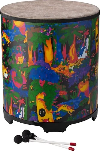 Remo KD-5218-01 Kids Percussion Gathering Drum Fabric Rain Forest. 18"