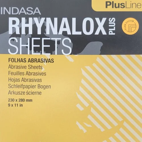 Rhynolox Plus Aluminum Oxide Plus Lubricant Sanding Sheets - 10 sheet pack,<br>150 GRIT