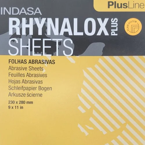 Rhynolox Plus Aluminum Oxide Plus Lubricant Sanding Sheets - 10 sheet pack,<br>220 GRIT