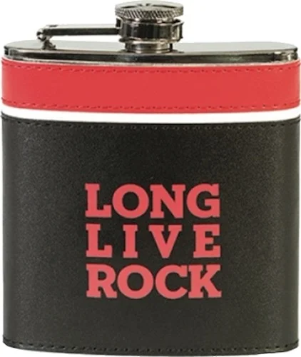 Rock and Roll Hall of Fame Black, Red, White Leather Flask