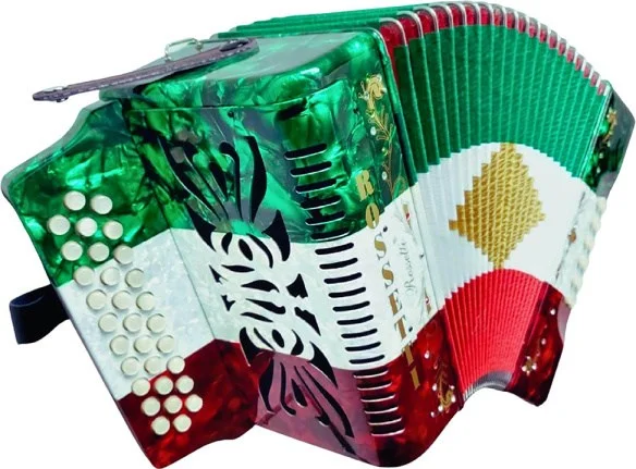 Rossetti 3 Row, 31 treble, 12 bass Diatonic button accordion